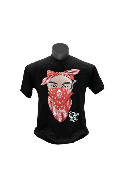 Tshirtium Erkek Siyah 2pac Kirmizi Bandana T Shirt Trendyol