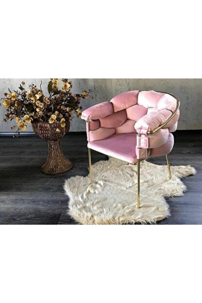 Butik Ilknur Pembe Orgu Metal Sandalye Trendyol