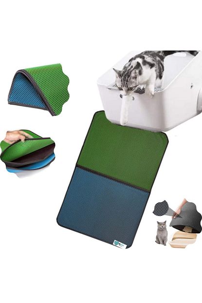 Bypet Buyuk Boy Cift Renkli Kedi Tuvaleti Onu Kedi Kumu Paspasi 90 Cm X 60 Cm Yesil Turkuaz Trendyol
