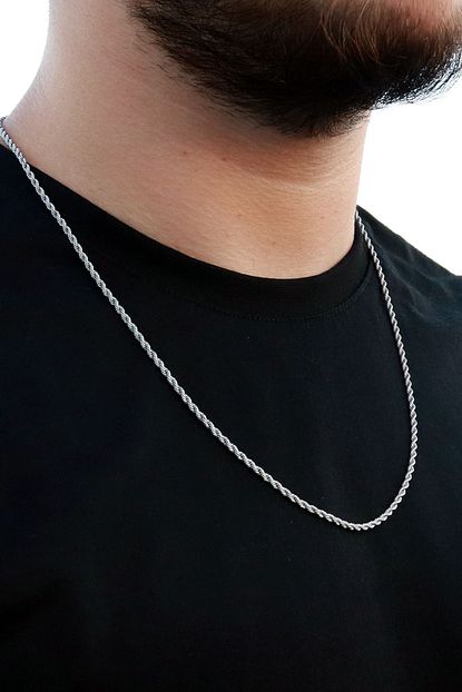 Bluem Ozel Seri Erkek Gri Burgu Celik Zincir Kolye Trendyol