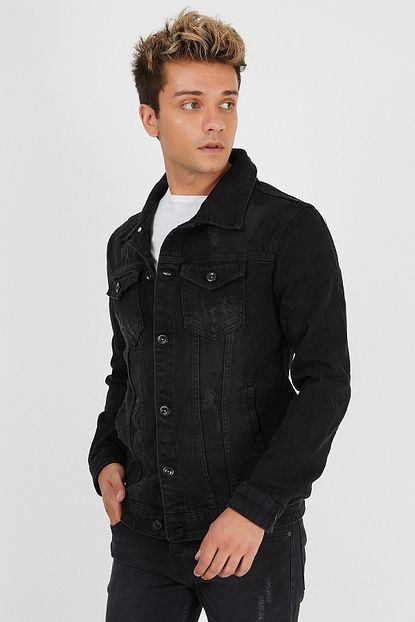 Damga Jeans Erkek Siyah Kot Ceket Trendyol