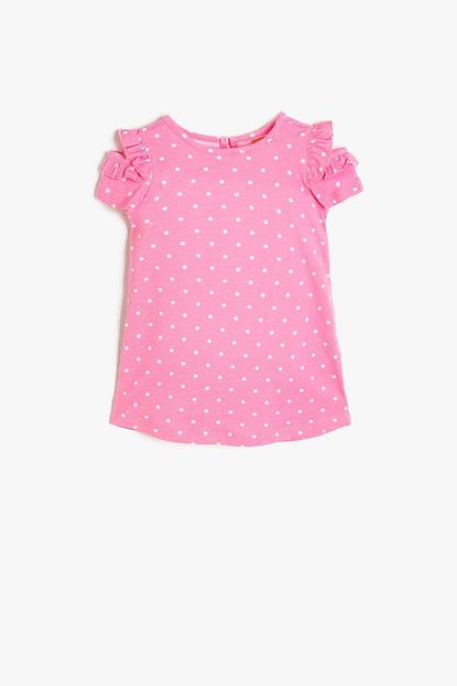 Koton Kids Kiz Bebek Pembe Puantiyeli Elbise Trendyol