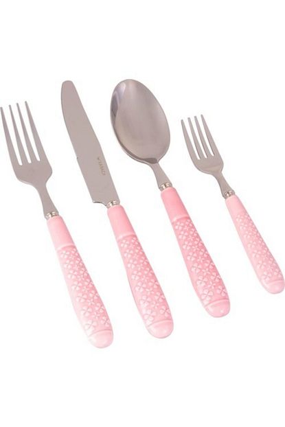 Karaca Novia Pink 24 Parca Porselen Catal Kasik Bicak Seti Trendyol