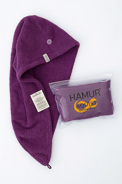 Hamur Aquist Bone Havlu Dugmeli Sac Havlusu Mor Trendyol