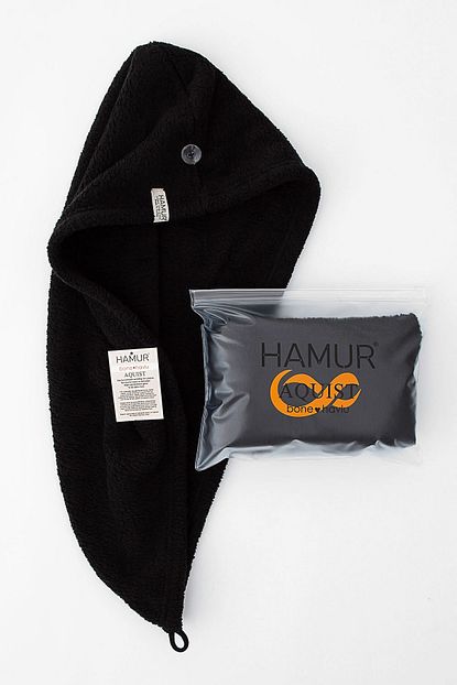 Hamur Aquist Bone Havlu Dugmeli Sac Havlusu Siyah Trendyol