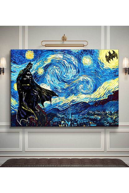 2645 Sanat Vincent Van Gogh Yildizli Gece Batman Kanvas Tablo 40x60 Cm Trendyol