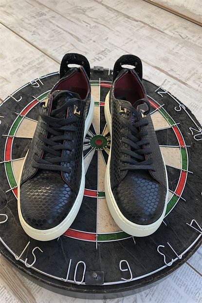 Bitetto Erkek Siyah Gunluk Deri Sneakers Ayakkabi Trendyol
