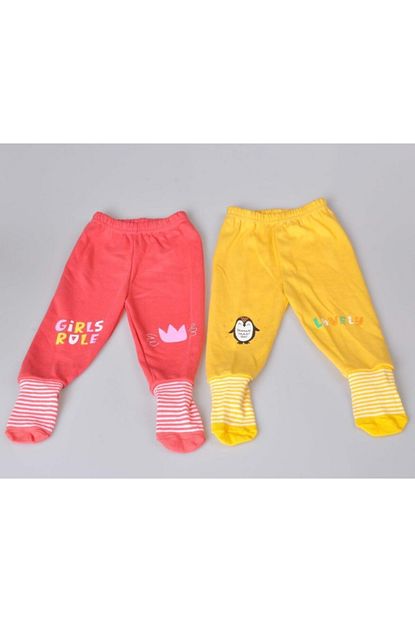 Poky Bebe Hello Baby Kiz Bebek 2 Li Basic 100 Pamuklu Corapli Pijama Alt Trendyol