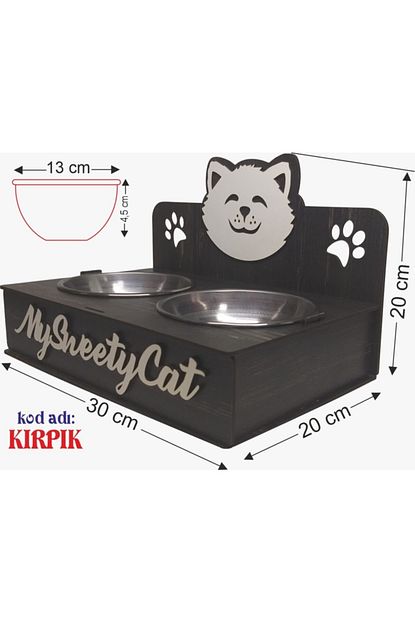 Eryatex Ahsap Kedi Mama Ve Su Kabi Trendyol