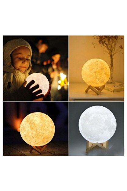 Pillowcenter 3 Boyutlu Pilli Beyaz Renk Dekoratif Ay Seklinde Lamba Trendyol