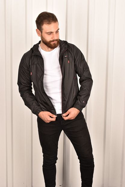 River Club Erkek Siyah Yagmurluk Trendyol