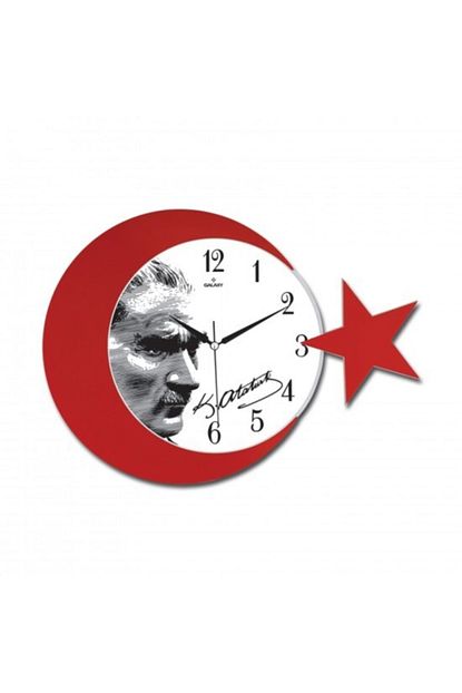 Galaxy Ay Yildiz Desenli Ataturk Duvar Saati Trendyol
