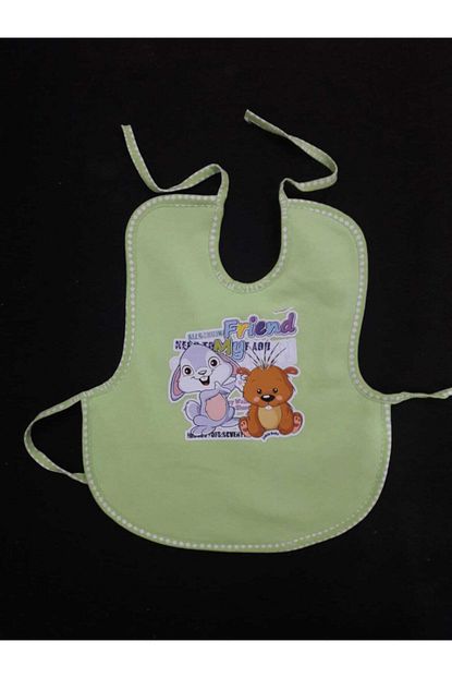 Imaj Baby Bebek Yesil Sevimli Tavsan Ve Ayicik Baskili Penye Buyuk Boy Mama Onlugu Trendyol
