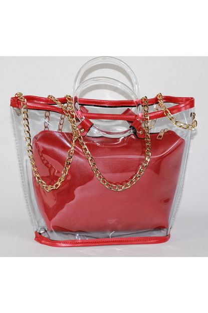 Black Bags Kadin Seffaf Kirmizi Canta Trendyol