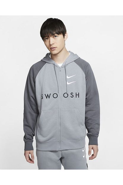 Nike Erkek Gri Nsw Swoosh Hoodie Kapusonlu Sweatshirt Trendyol