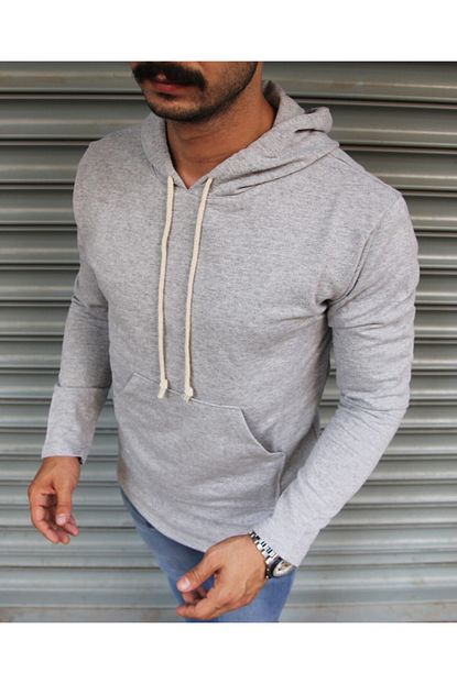 Marka Krali Erkek Gri Duz Sweatshirt Trendyol