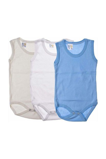 Cantaz Erkek Bebek Mavi 3 4 Yas 3 Adet Citcitli Body Trendyol