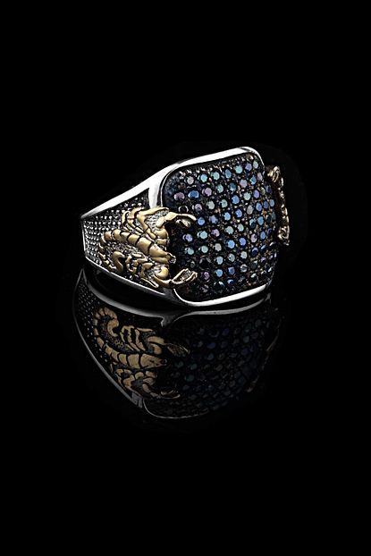 Elika Silver Rch2215 Gumus Akrep Motifli Zirkon Tasli 925 Ayar Erkek Gumus Yuzuk Trendyol