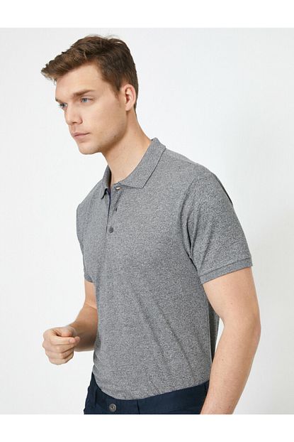 Koton Erkek Gri Kisa Kollu Polo Yaka T Shirt Trendyol