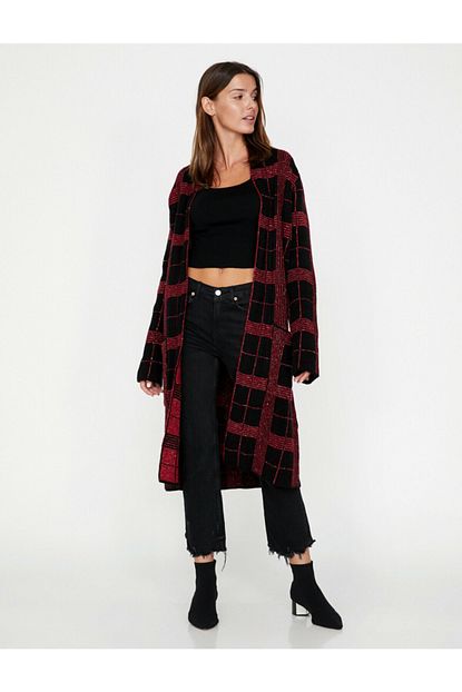 Kirmizi Bayan Kapusonlu Triko Hirka 0kak92066ht420 Koton
