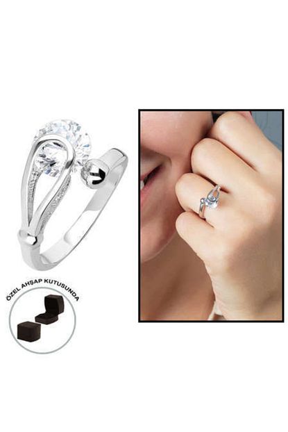 Merishopping Starlight Diamond Pirlanta Montur Elegance 925 Ayar Gumus Bayan Tektas Yuzuk Trendyol