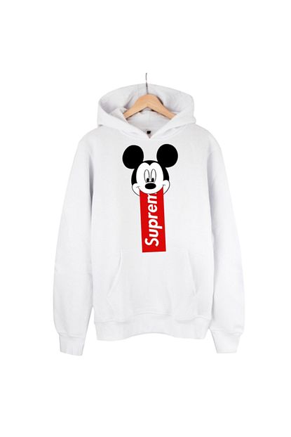 Eba Unisex Beyaz Mickey Supreme Sweatshirt Trendyol