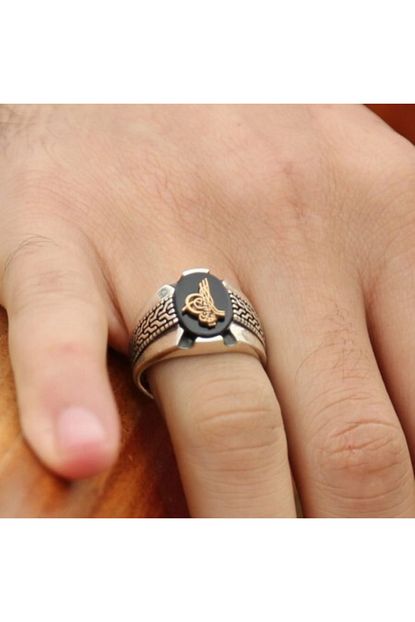 Merishopping Kara Murat Yuzugu 925 Ayar Gumus Tugrali Oniks Tasli Yuzuk Trendyol