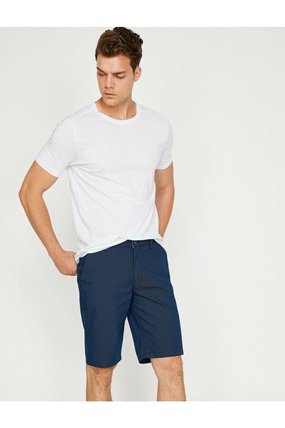 Koton Erkek Mavi Cep Detayli Chino Sort Trendyol