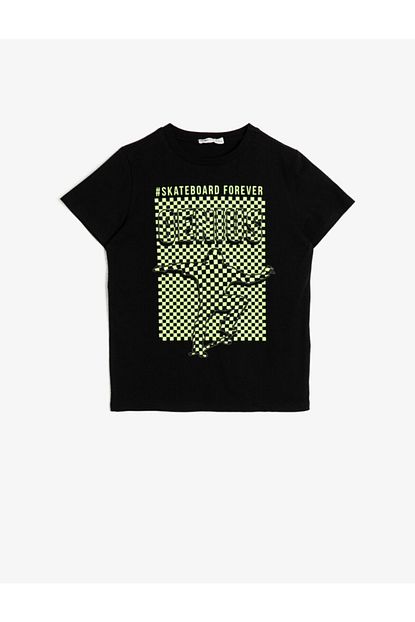 Koton Kids Erkek Cocuk Siyah Pamuklu Kisa Kollu Bisiklet Yaka T Shirt Trendyol