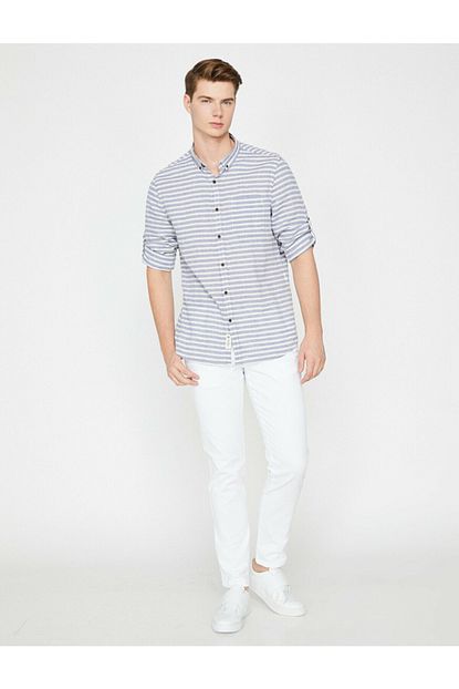Koton Erkek Beyaz Pantolon 8yam42381lw Trendyol