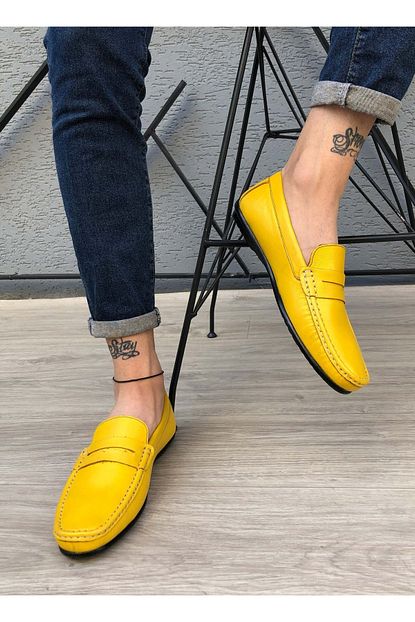 Martinetto Erkek Sari Hakiki Deri Loafer Ayakkabi Trendyol