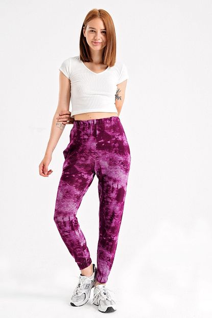 Jument Spor Yuksek Bel Yan Cepli Beli Ve Pacasi Lastikli Yuruyus Esofman Alti Pantolonu Magenta Trendyol