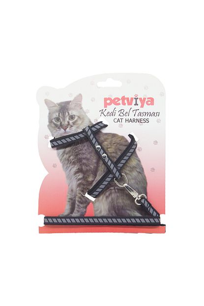 Petviya Siyah Reflektorlu Cizgi Seritli Kedi Gogus Tasmasi Trendyol