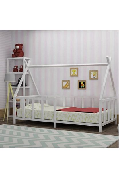 Baby Kinder Beyaz Montessori Kizildereli Bebek Cocuk Karyolasi Trendyol