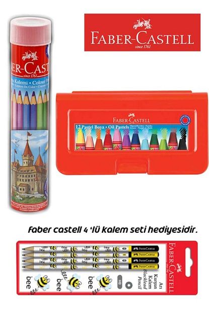 12 li kutu pastel boya kalem seti