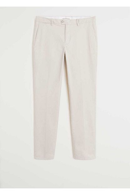 Mango Man Erkek Bej Dar Kesim Serj Chino Pantolon 67004386 Trendyol