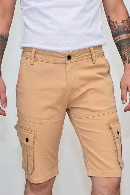 Cazador Erkek Camel Kargo Bermuda Trendyol