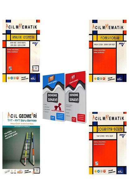 Acil Yayinlari Tyt Ayt Geometri Soru Bankasi Ve Analitik Geometri Ve Fonksiyonlar Ve Logaritma Diziler 2021 Trendyol