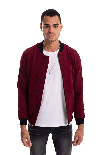 Densmood Erkek Bordo Bomber Ceket Trendyol