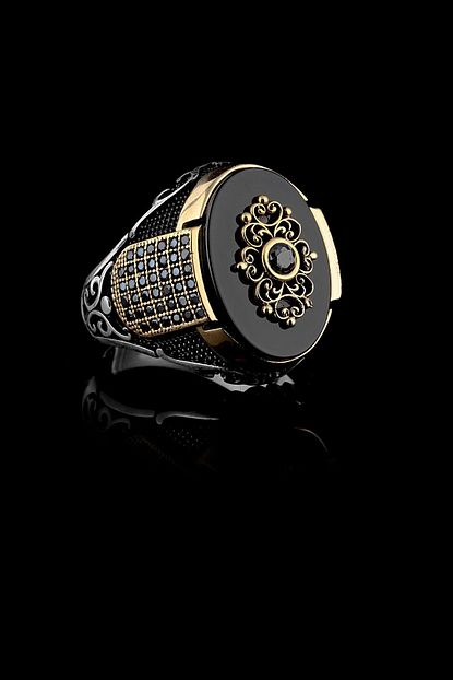 Elika Silver Mr1091 Siyah Zirkon Tasli 925 Ayar Erkek Gumus Yuzuk Trendyol