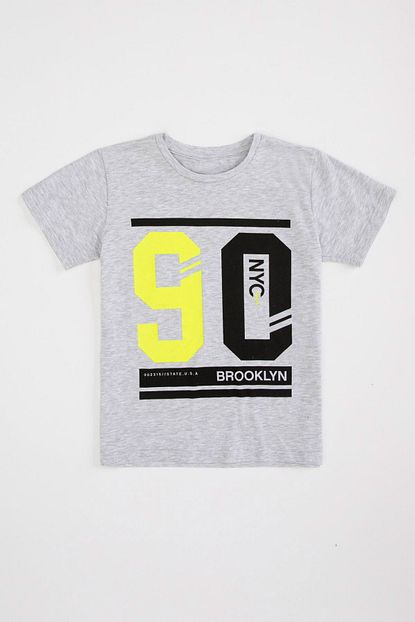 Defacto Erkek Cocuk Baskili Bisiklet Yaka Tisort Trendyol