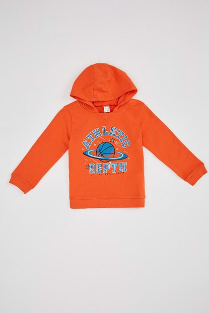 Defacto Erkek Bebek Baskili Kapusonlu Sweatshirt Trendyol