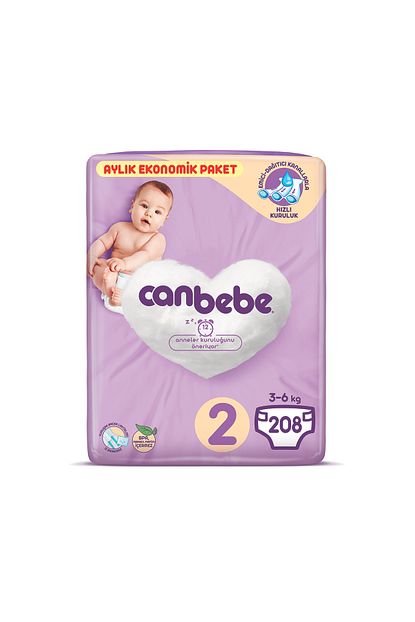 Canbebe Bebek Bezi 2 Beden Mini Aylik Ekonomik Paket 208 Adet Trendyol