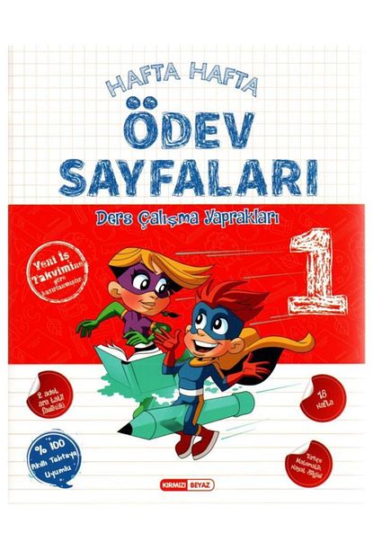 Kirmizi Beyaz Yayinlari Kirmizi Beyaz 1 Sinif Hafta Hafta Odev Sayfalari Trendyol