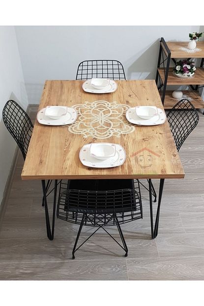 yekta home yekta pera yemek masasi 4 kisilik masa takimi 4 tel sandalye fiyati yorumlari trendyol