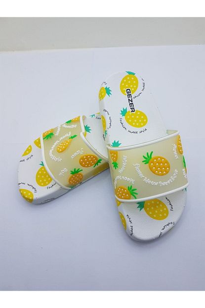 gezer cocuk terlik ananas desenli kaymaz taban hizlial fiyati yorumlari trendyol