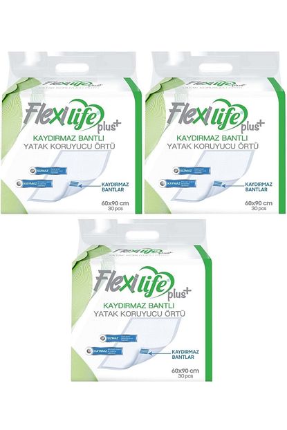flexi life kaydirmaz hasta alt acma yatak koruyucu ortu 60x90 cm 90 adet 3pkx30 fiyati yorumlari trendyol