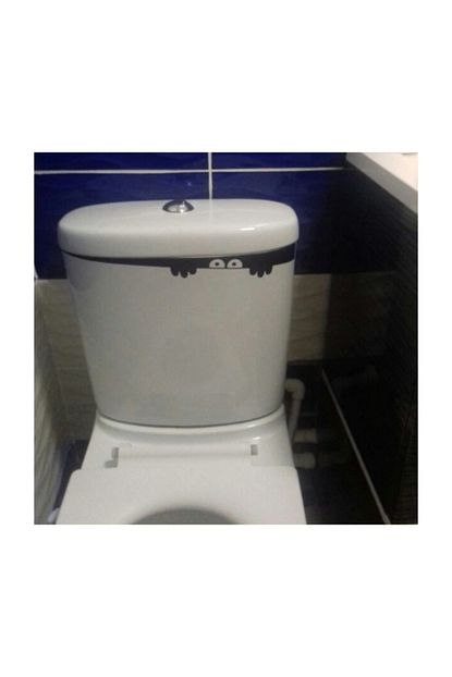 wc tuvalet klozet dekorasyonu icin dekoratif merakli goz gizli sticker cikartma
