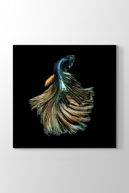 mavi balik tablosu model 3 olcusu 40 x 40 cm