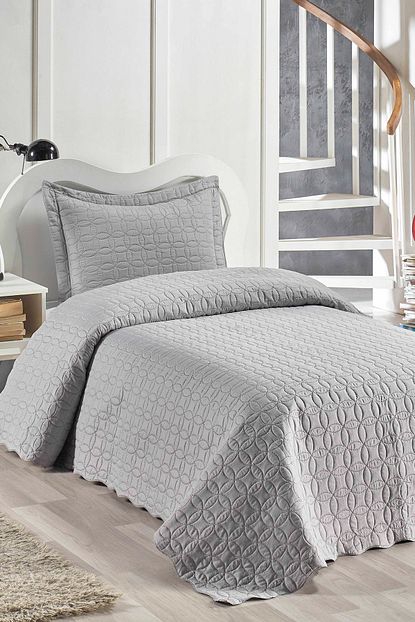 ortum daisy gri tek kisilik microfiber kapitone yatak ortusu fiyati yorumlari trendyol